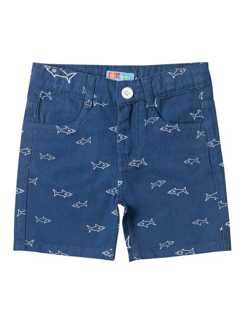 

Kid Studio Boys Blue Printed Regular Fit Regular Shorts