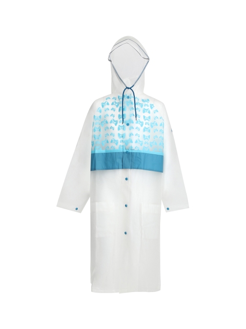 

Wildcraft Kids White & Blue Printed Mist Rain Jacket