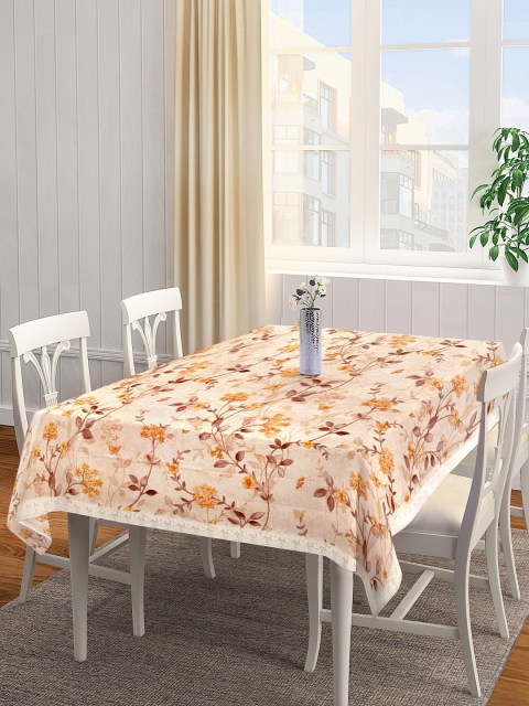 

Clasiko Yellow & Brown Floral Print 6-Seater PVC Table Cover