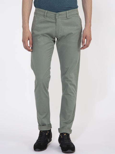 

Beverly Hills Polo Club Men Grey Skinny Fit Solid Twill Regular Trousers