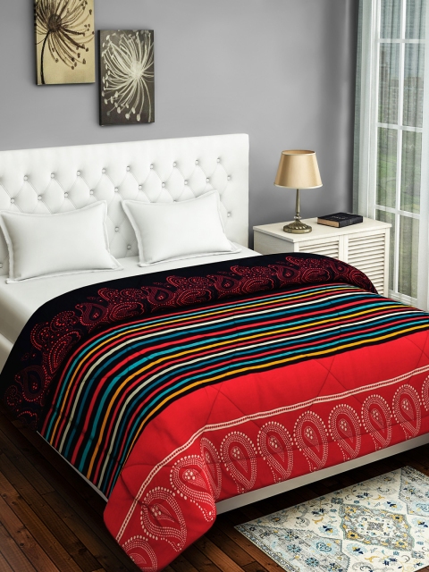 

SWAYAM Red & Black Ethnic Motifs AC Room 150 GSM Double Bed Comforter