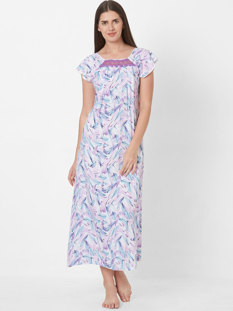 

Sweet Dreams Pink & Purple Printed Nightdress