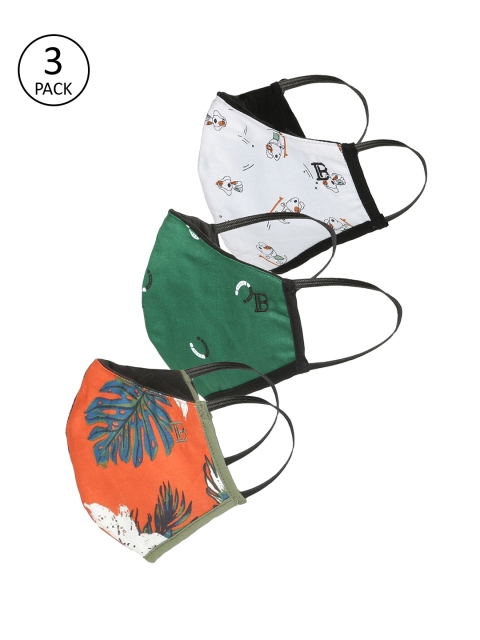 

Bene Kleed Unisex 3 Pcs Anti Bacterial Reusable Heptashield Outdoor Fashion Masks, Multi