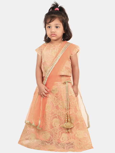 

PASSION PETALS Peach-Coloured Ready to Wear Lehenga & Blouse with Dupatta