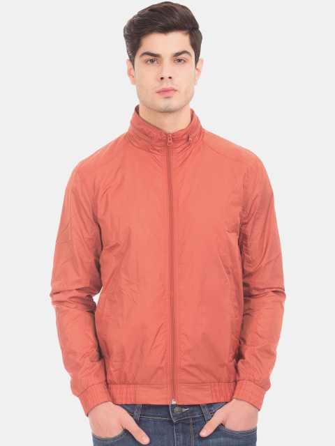 

Ruggers Men Orange Solid Bomber Jacket