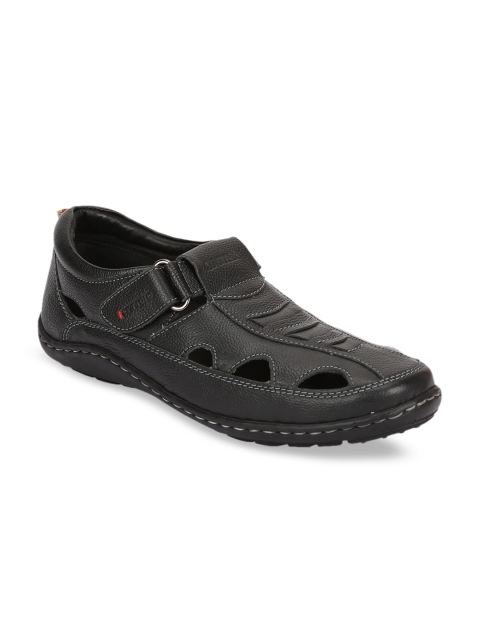 

ATTILIO by Ruosh Men Black Leather Fisherman Sandals