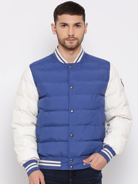 

GANT Men Blue & White Colourblocked Puffer Jacket