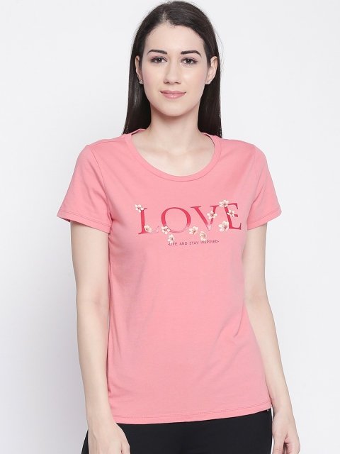 

Honey by Pantaloons Women Pink Printed Round Neck T-shirt