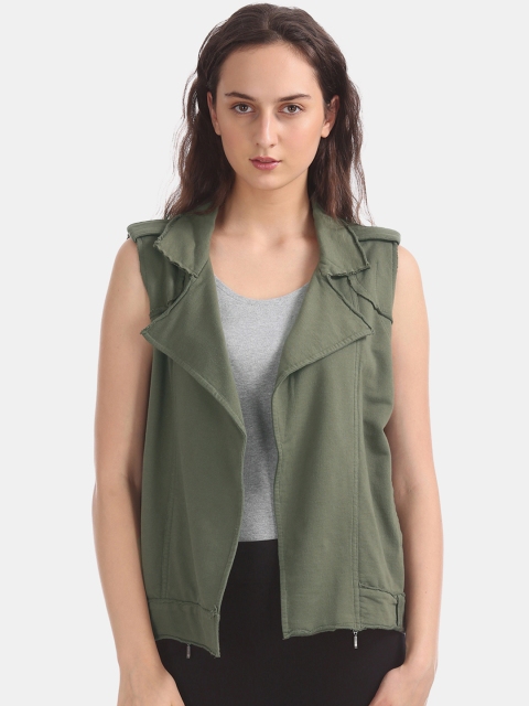 

Cherokee Women Green Solid Tailored Jacket