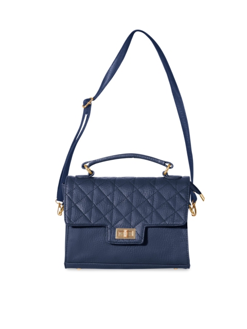 

OsaiZ Women Navy Blue Textured Sling Bag