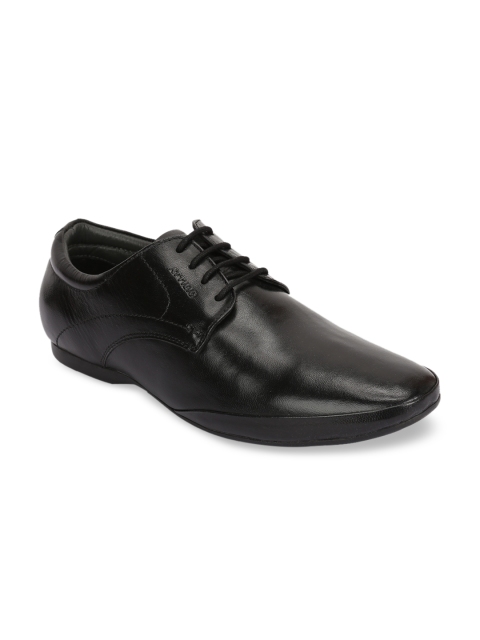 

ATTILIO by Ruosh Men Black Solid Leather Formal Derbys