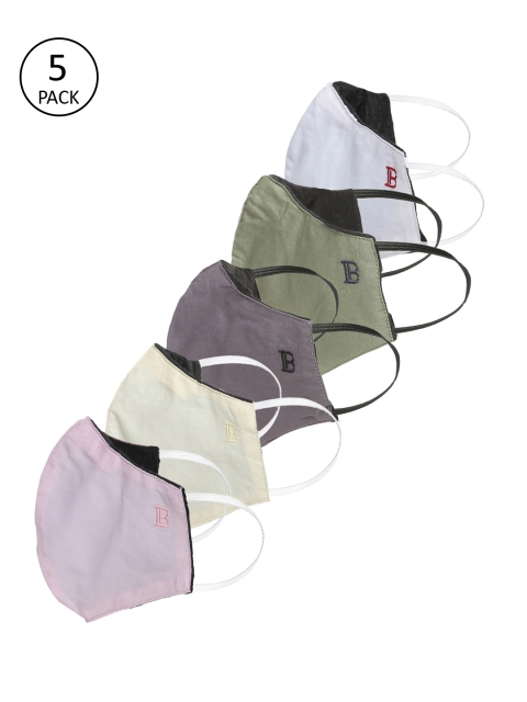 

Bene Kleed Unisex 5 Pcs 7-Ply Anti Bacterial Heptashield Reusable Fashion Masks, Multi