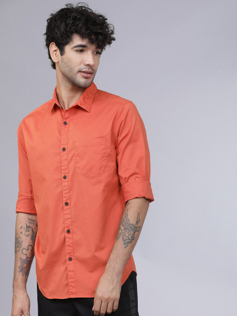 

Ecko Unltd Men Orange Slim Fit Solid Casual Shirt