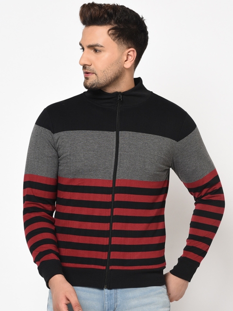 

Austin wood Men Black & Red Striped Sweatshirt