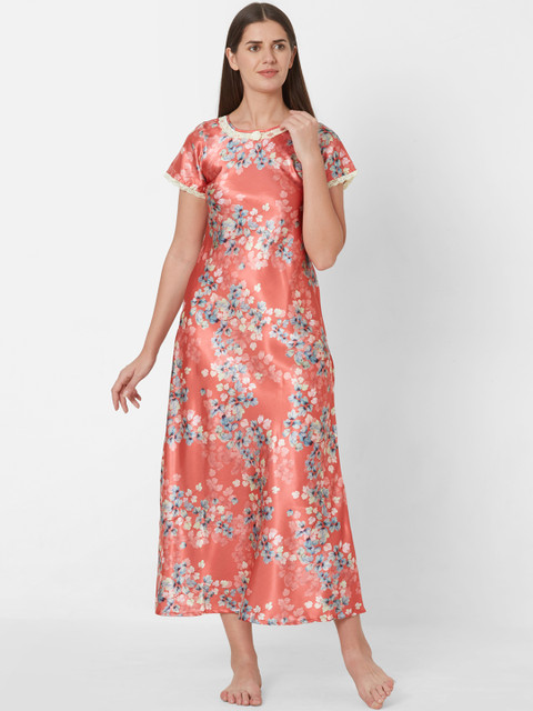 

Sweet Dreams Pink & Blue Floral Printed Nightdress