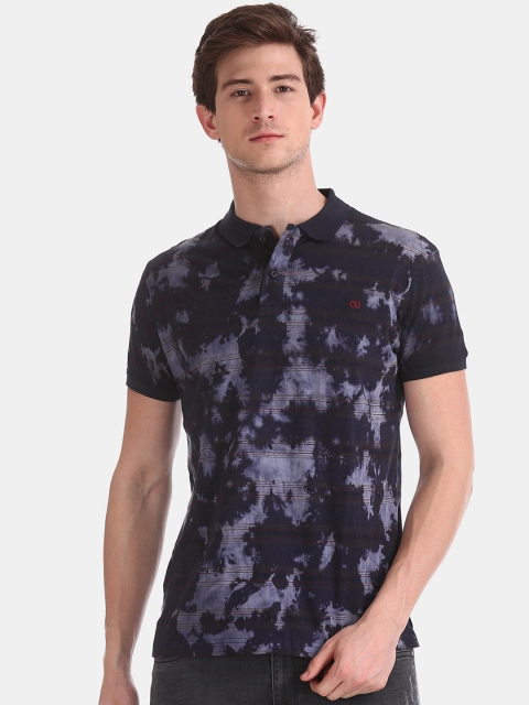 

Ruggers Men Purple Printed Polo Collar T-shirt