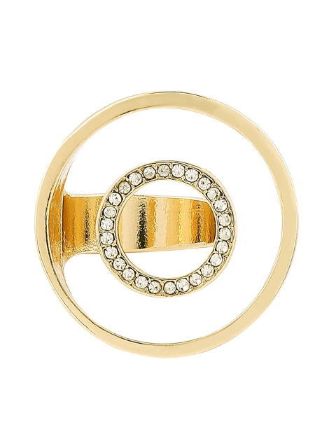 

20Dresses Gold-Toned & White Zircon Studded Finger Ring