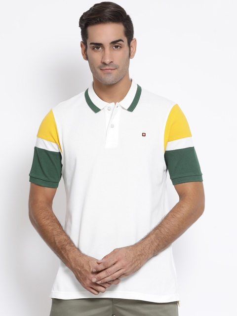 

SWISS MILITARY Men White Solid Polo Collar T-shirt