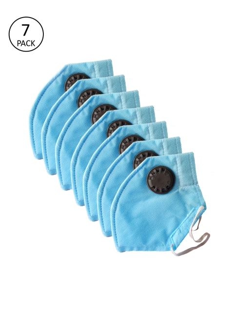 

JAINISH Unisex Blue 7 Pcs 2-Ply Outdoor Protective Valved Masks