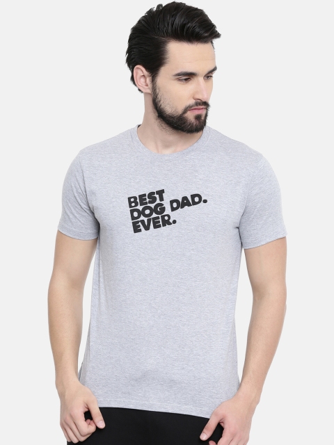 

Bushirt Men Grey & Black Printed Round Neck T-shirt