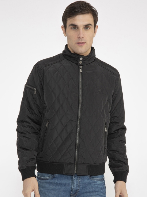 

Beverly Hills Polo Club Men Black Solid Quilted Jacket