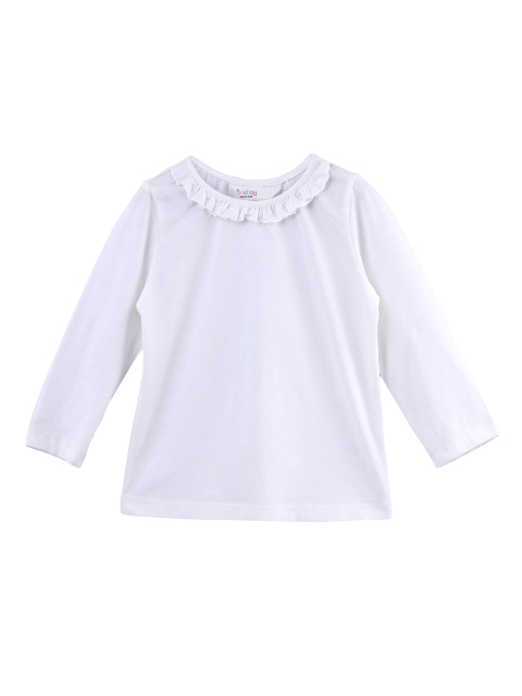 

Beebay Girls Off-White Solid Pure Cotton Top