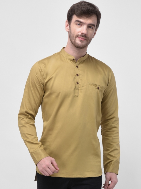 

SG LEMAN Men Khaki Solid Straight Kurta