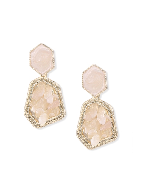 

20Dresses Gold-Toned & Pink Geometric Drop Earrings