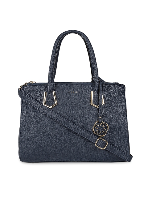 

CERIZ Navy Blue Solid Handheld Bag
