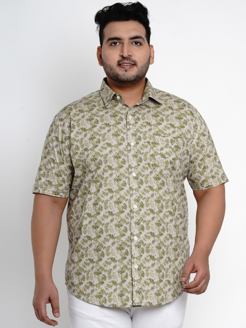 

John Pride Men Green Comfort Regular Fit Printed Casual Shirt