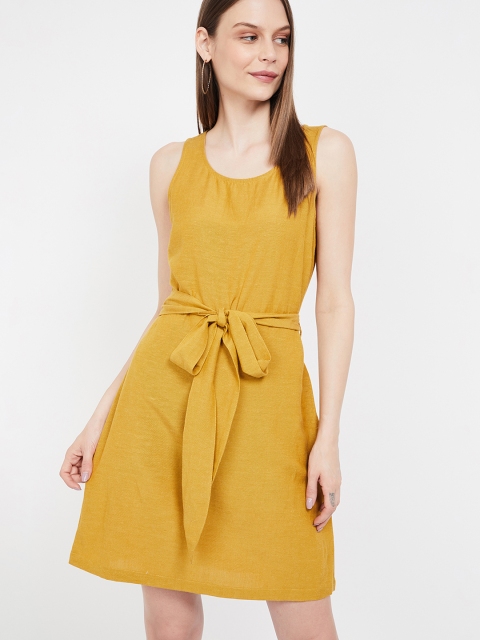 

Bossini Women Yellow Solid A-Line Dress