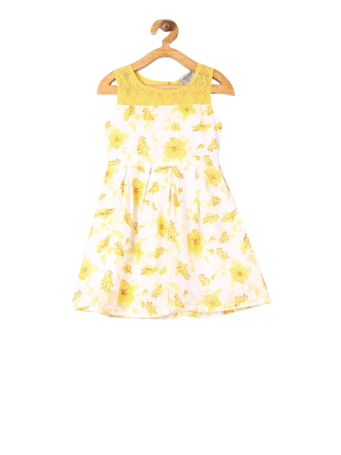 

Cherokee Girls White Floral Printed Fit and Flare Dress