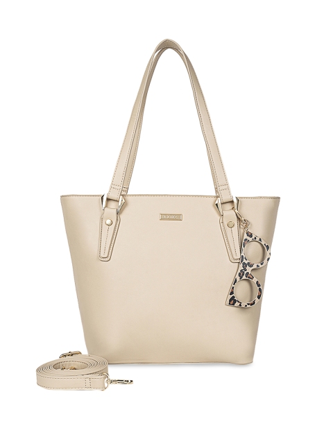 

CERIZ Beige Solid Tote Bag