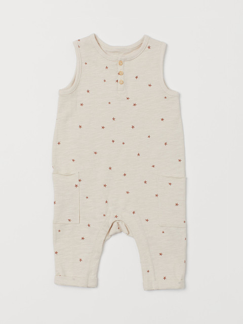 

H&M Kids White Printed Cotton Romper Suit