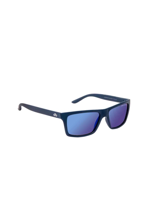 

David Blake Unisex Polarised & UV Protected Lens Rectangle Sunglasses SGDB2010, Blue