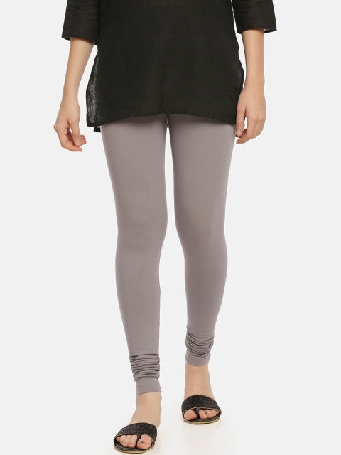 

Zelen Women Taupe Solid Churidar-Length Leggings