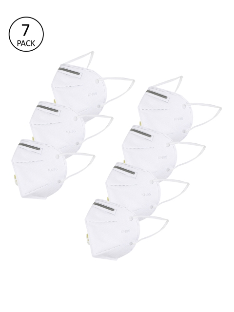 

BUKKUM Unisex Pack Of 7 5-Ply Reusable Masks, White