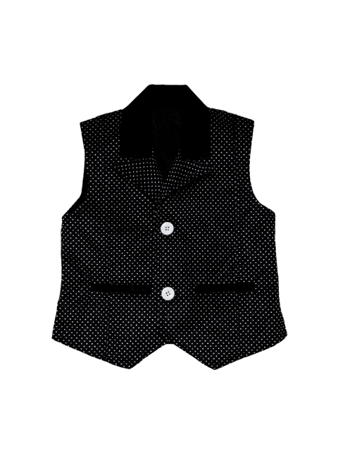 

Kidling Boys Black & White Printed Velvet Waistcoat