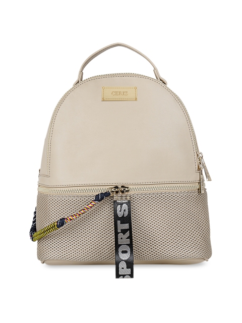

CERIZ Women Beige Textured Backpack