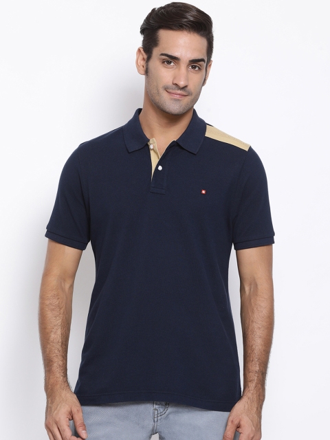 

SWISS MILITARY Men Navy Blue Solid Polo Collar T-shirt