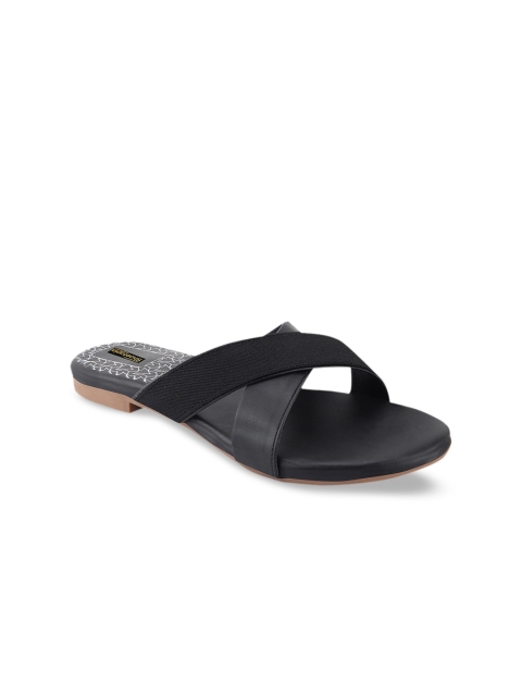 

Shoetopia Women Black Solid Open Toe Flats