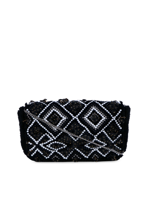 

Diwaah Black & White Embellished Box Clutch