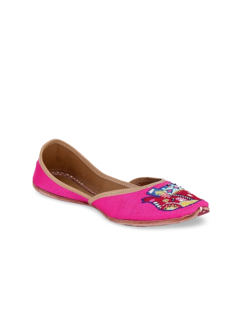 

MSC Women Pink Embellished Leather Mojaris