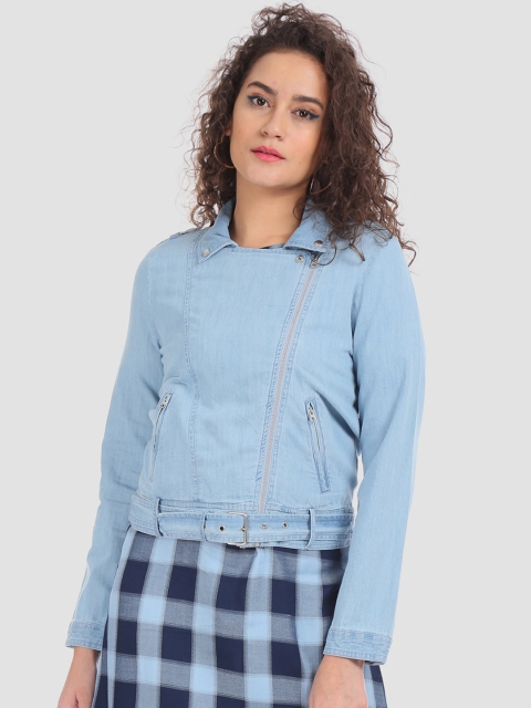 

Cherokee Women Blue Solid Denim Jacket