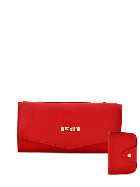 

LaFille Women Red Solid Three Fold Wallet