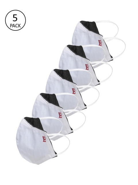 

Bene Kleed Unisex Pack of 5 Pcs White Solid Reusable 3-Ply Protective Outdoor Masks