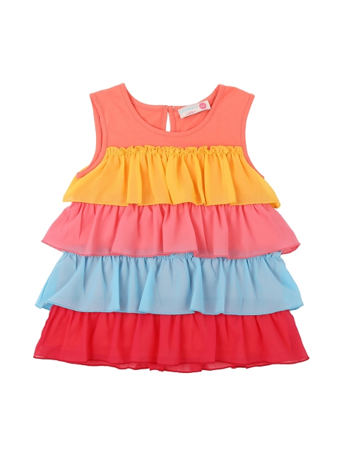 

Pantaloons Junior Girls Multicoloured Colourblocked Top, Multi