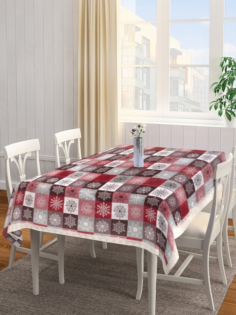 

Clasiko Maroon & Pink Checked 6-Seater PVC Table Cover