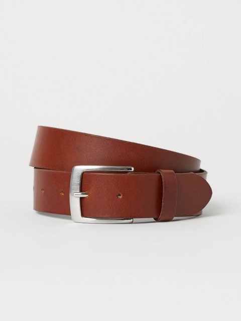 

H&M Men Brown Solid Leather Belt