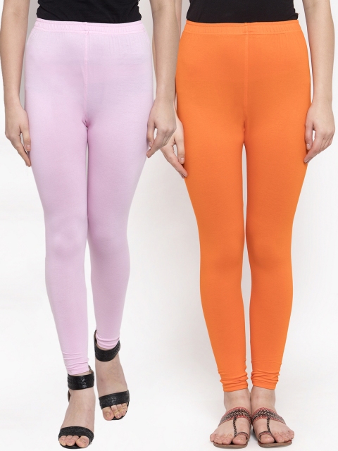 

TAG 7 Women Pack Of 2 Ankle-Length Leggings, Orange